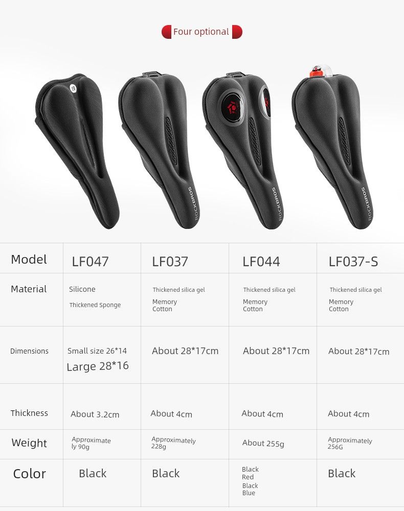 Rockbros Cykelkudde Mountainbikeöverdrag Rutigt Memory Foam Silikon Sadel Sleeve Mjuk Utrustning_voghion.com