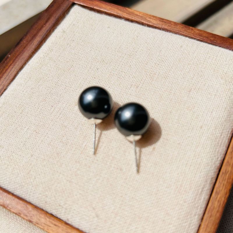 Orecchini con perle di Tahiti Gioielli Orecchini semplici in argento sterling da donna Orecchini Shijia senza piercing Clip per orecchie a disco repellente per zanzare_voghion.com