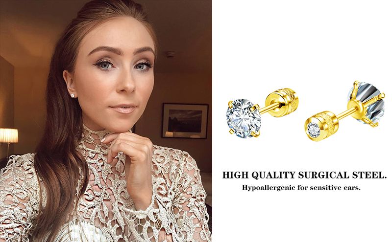 Orecchini a forma di garofano in acciaio inossidabile anallergico con base piatta_voghion.com