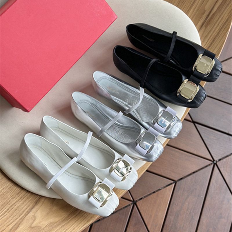 2025 Early Spring Square Ballet Flat Mary Jane Daily Comfortable And Elegant Low Order Women's Shoes_voghion.com