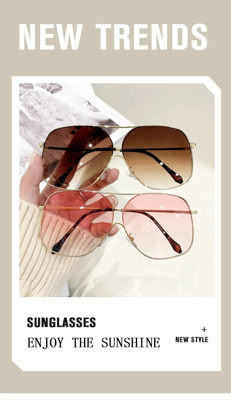 Överdimensionerade solglasögon Kvinnor 2023 Vintage Shades Retro Mode Glasögon Lunette De Soleil Femme Gafas De Sol Mujer Lentes_voghion.com