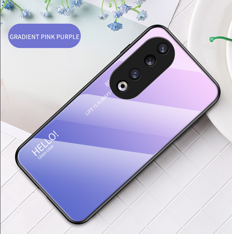 Etui ze szkła hartowanego Gradient do Honor 90 Pro 80 GT 70 60 SE 50 Honor X7A X8A X9A X7 X8 X9 X6 X6S X30i Błyszcząca tylna obudowa_voghion.com