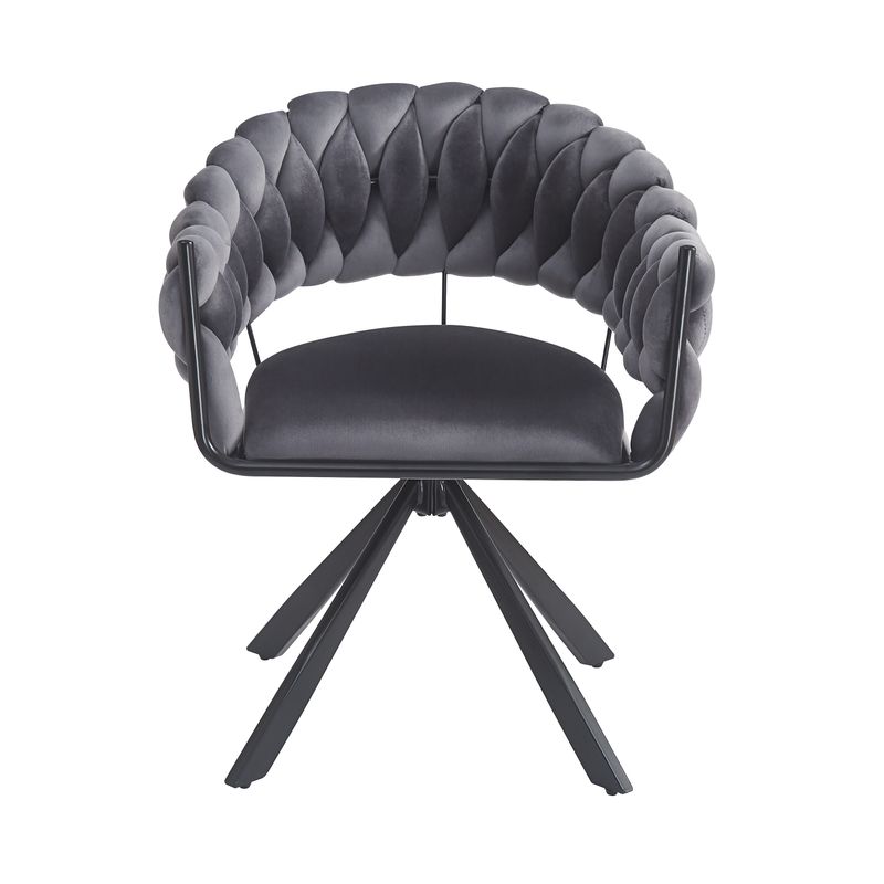 6er Set Samt Esszimmerstühle Mit Klauenbeinen, Grau_voghion.com