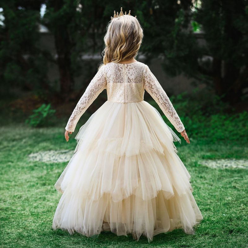 Kinderkleidung Kinder Abendkleid Geburtstag Prinzessin Klavierauftritt Mädchen Kostüm kleine Gastgeberin Blumenmädchen Hochzeitskleid Laufsteg_voghion.com