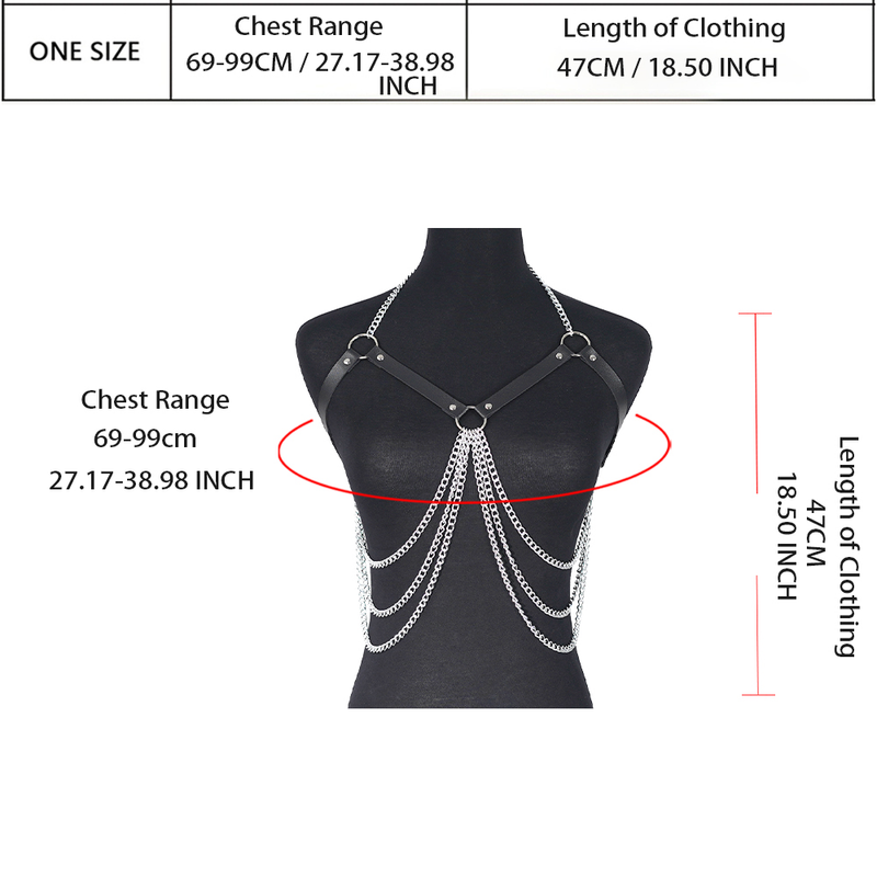 Frauen Sexy Harness Gürtel Leder Dessous Kette Harness Brust BOndage Dessous Body Harness Gothic Fetisch Kleidung_voghion.com