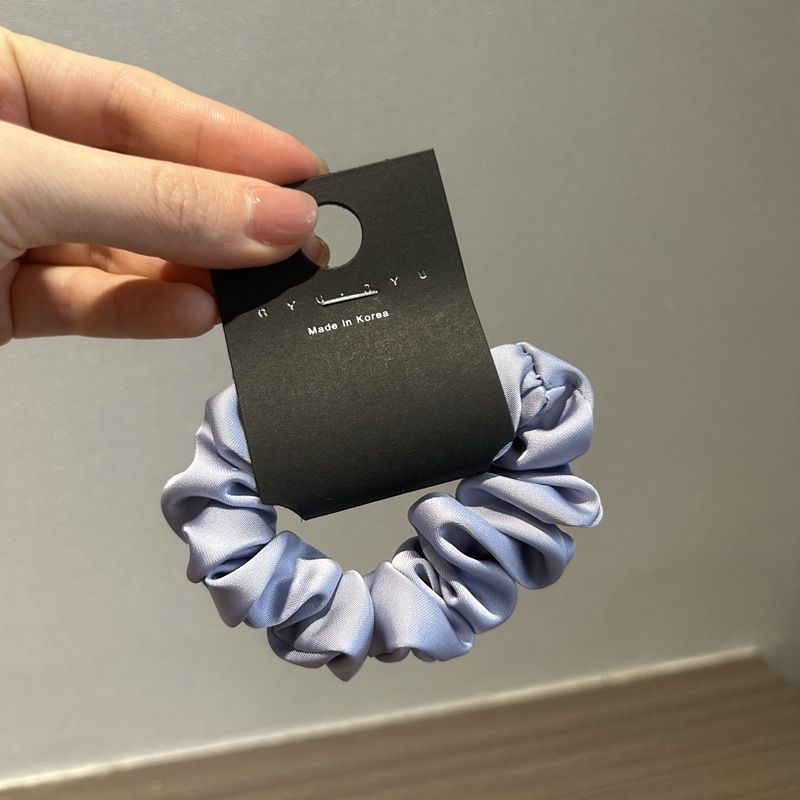 Fashionable Temperament Silky Temperament Satin Small Intestine Scrunchie Simple Solid Color French Tie Hair Cord Leather Band Small Intestine_voghion.com