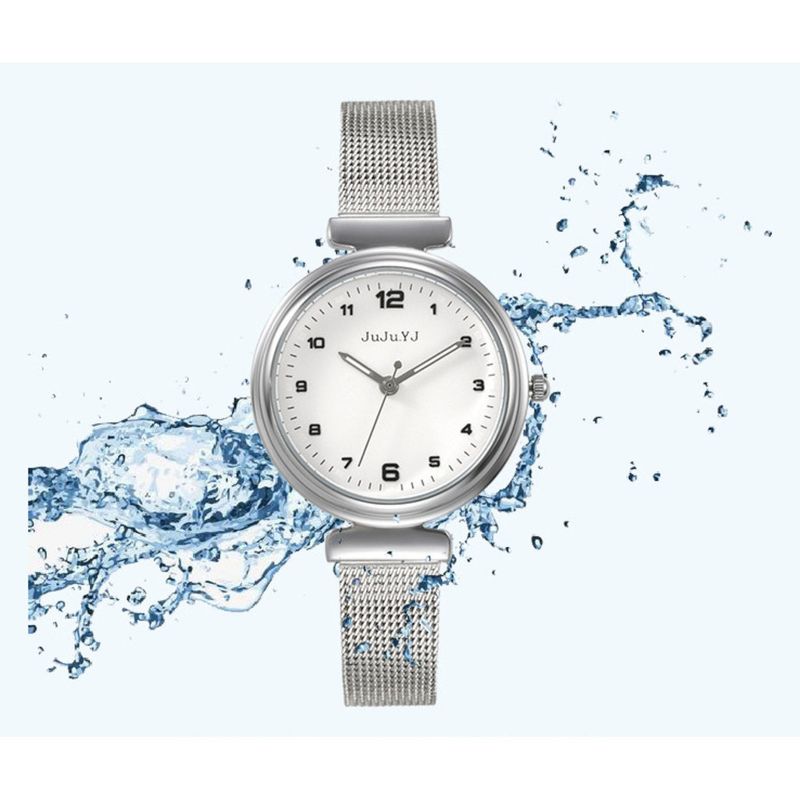 Edizione coreana da donna, alla moda e dal temperamento minimalista, maglia con disco digitale, al quarzo impermeabile_voghion.com