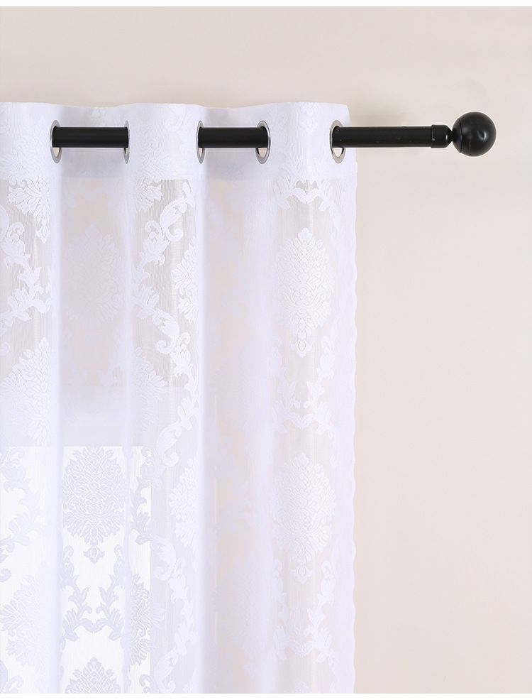 Vintage White Lace Curtains Floral Sheer Drapes For Living Room Bedroom Elegant Light Filtering Room Divider_voghion.com
