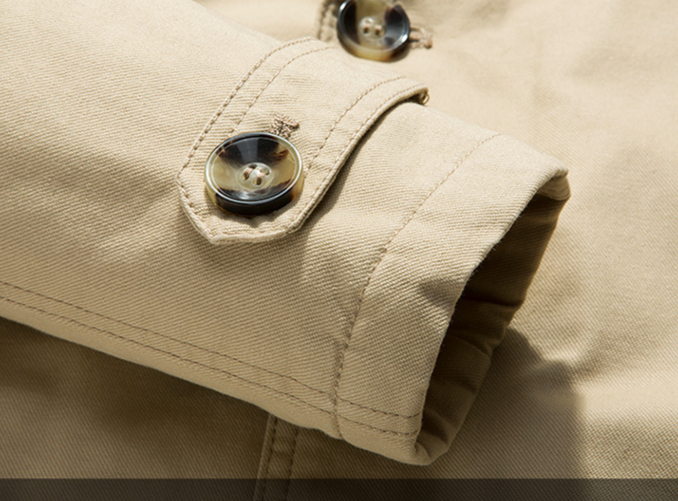 Men'S Washed Jacket Padded Medium-Length Windbreaker Business Casual Jacket_voghion.com