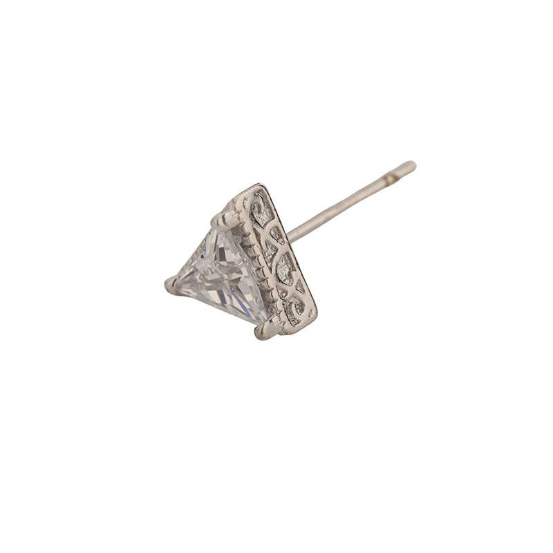Triangle diamond earrings, sapphire zircon earrings, trendy and high-end, simple and versatile accessories_voghion.com