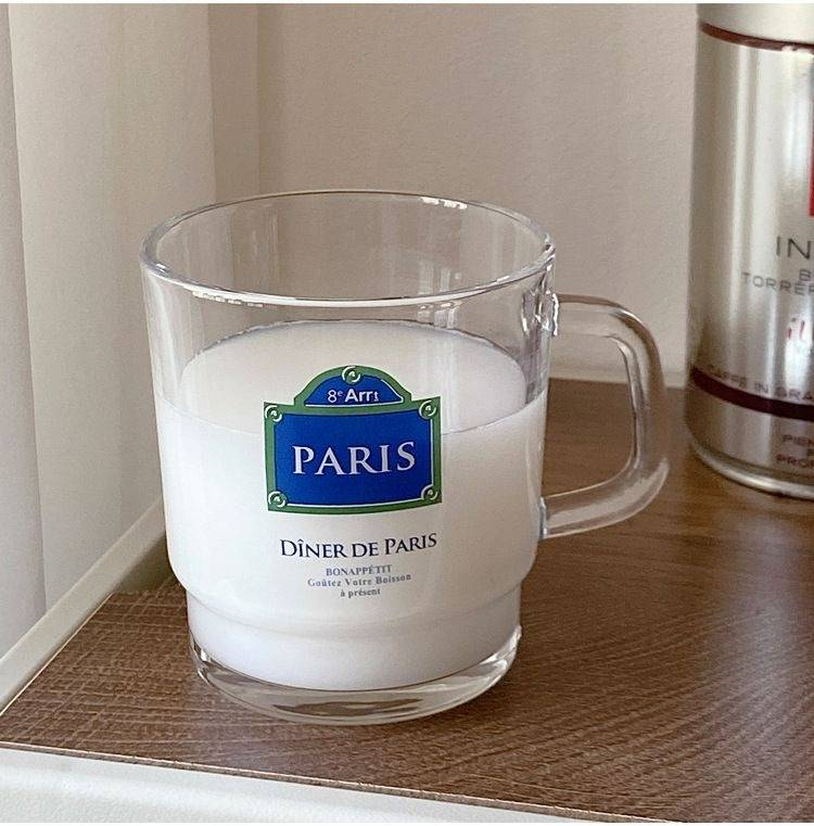 Frühstückstasse aus Glas, Milch, kalt gebrühte Kaffeetasse_voghion.com