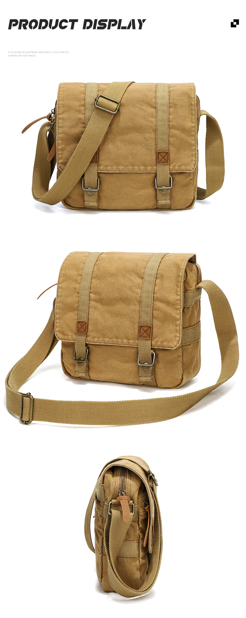 Canvas Tasche Vintage Canvas Umhängetasche Trend Herren Einkaufstasche Mode Umhängetasche für Männer_voghion.com