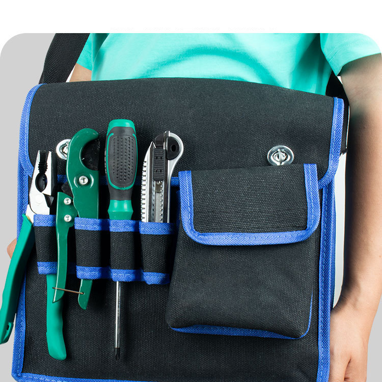 Large Canvas Wear-resistant Toolkit Labor Protection Maintenance Electrician Shoulder Bag Multi-functional Toolkit_voghion.com