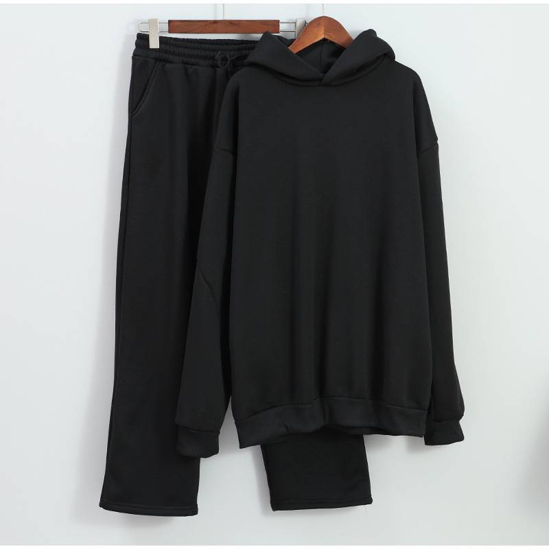 Casaco casual simples com capuz, moletom com capuz solto de cor sólida_voghion.com
