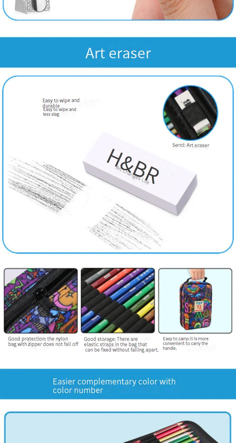 72/120 Colors Oil-Based Colored Pencils Set For Professional Drawing, Sketching & Art Supplies - HB Hardness, Premium Wooden Case_voghion.com