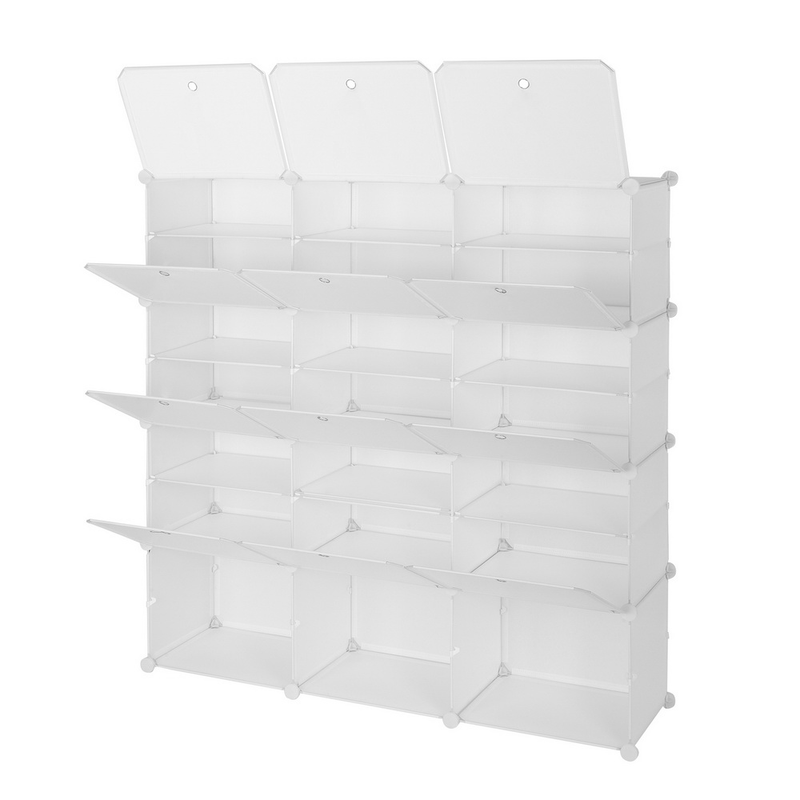 Étagère à chaussures portable à 7 niveaux, 42 paires, 21 compartiments, extensible, pour talons, bottes, chaussons, blanc_voghion.com