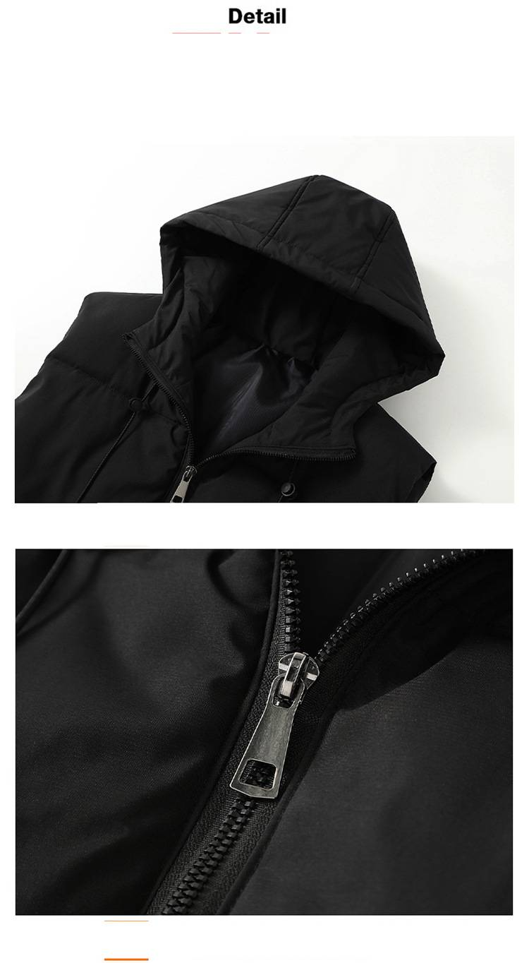 Gilet polaire sans manches pour homme - Gilet chaud matelassé en coton pour l'automne et l'hiver, pièce décontractée à superposer (beige, noir)_voghion.com