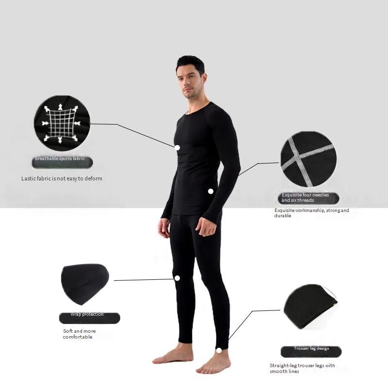 Men's Fleece-Lined Compression Workout Pants - High Elasticity, Quick-Dry, Thermal Training & Basketball Leggings For Gym & Outdoor Sports_voghion.com