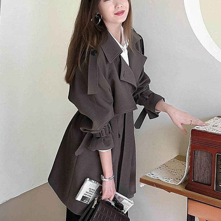 Trench oversize da donna - Elegante giacca doppiopetto lunga per l'autunno, blazer casual dalla vestibilità ampia in kaki/beige/nero (S-3XL)_voghion.com