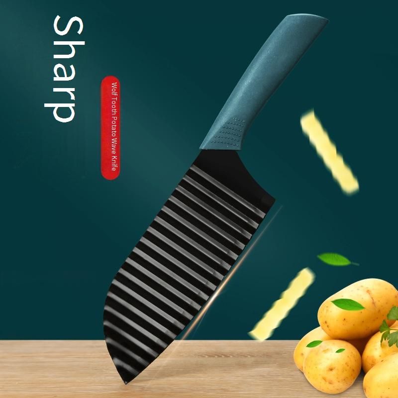 Professional Wavy Potato Cutter - Stainless Steel Crinkle Cut Knife For Fries & Veggies - Multi-Purpose Kitchen Tool (1-Pack, 2-Pack, 3-Pack Options)_voghion.com