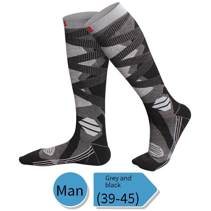 Chaussettes de ski professionnelles pour hommes et femmes - Chaussettes thermiques montantes respirantes avec semelle antidérapante et coussinée pour le snowboard et les sports d'hiver_voghion.com