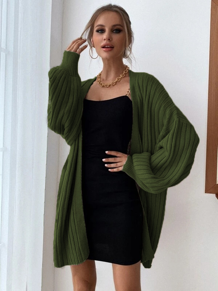Modischer Strickjackenpullover für Damen, große Größe, Strickjackenmantel_voghion.com