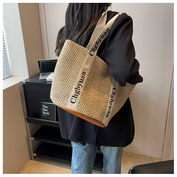 Borsa a tracolla alla moda da donna, borsa a secchiello per le vacanze di grande capacità_voghion.com