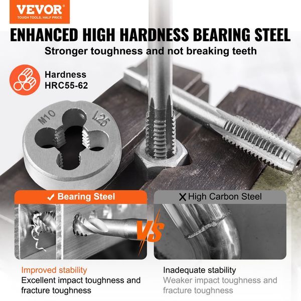 Tap And Die Set, 80-Piece Metric And SAE Standard, Bearing Steel Taps And Dies, Essential Threading Tool For Cutting External Internal Threads, Wit_voghion.com