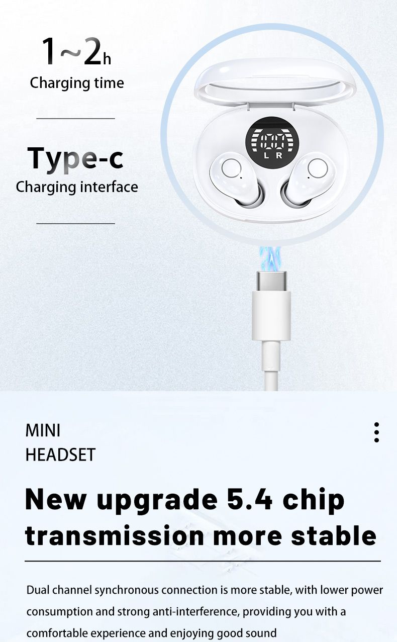 SK32 Mini Invisible Headphones Draadloze Bluetooth 5.3 Hoofdtelefoon Bas Slaaphoofdtelefoon Met Microfoon Ruisonderdrukking HD_voghion.com