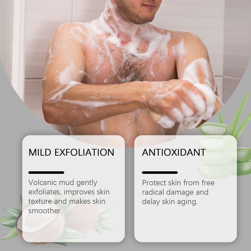 OUHOE Volcanic Mud Cleansing Soap Cleansing Blackhead Acne, Deep Cleansing Of Facial Pores, Moisturizing And Rejuvenating Care_voghion.com