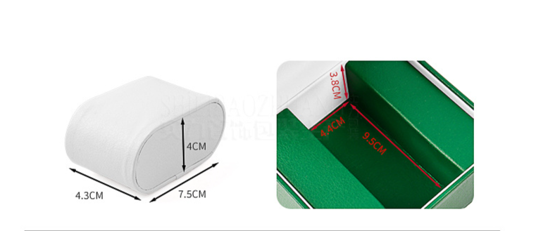 Caja para reloj de piel sintética con grano de lichi en ángulo recto, moderna y verde, para guardar relojes grandes._voghion.com