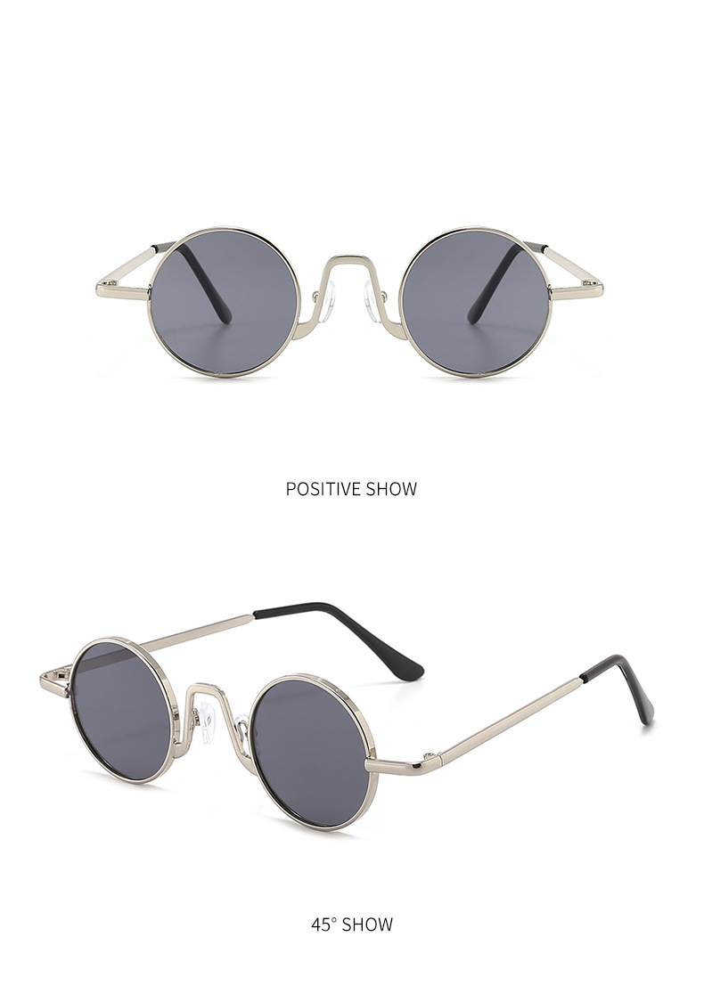 Unisex Prince Mirror Steampunk Retro Kleine runde Sonnenbrille Kleine Sonnenbrille mit kleinem Rahmen_voghion.com