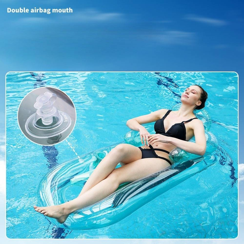 Clear PVC Inflatable Lounge Oversized Transparent Floating Mat For Pool Beach Ultra Comfortable Water Hammock With Reinforced Seams For Adults_voghion.com
