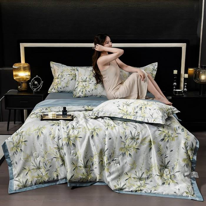 Set di piumoni estivi lavabili in Tencel - 4 pezzi, rinfrescanti e setosi, traspiranti e ipoallergenici_voghion.com
