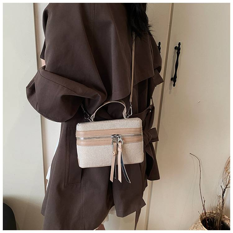 Borse da donna, nuovo design di nicchia, borsa a tracolla in tela retrò con giunzioni, versatile borsa da pendolare, borsa a tracolla, borsa per il pranzo_voghion.com