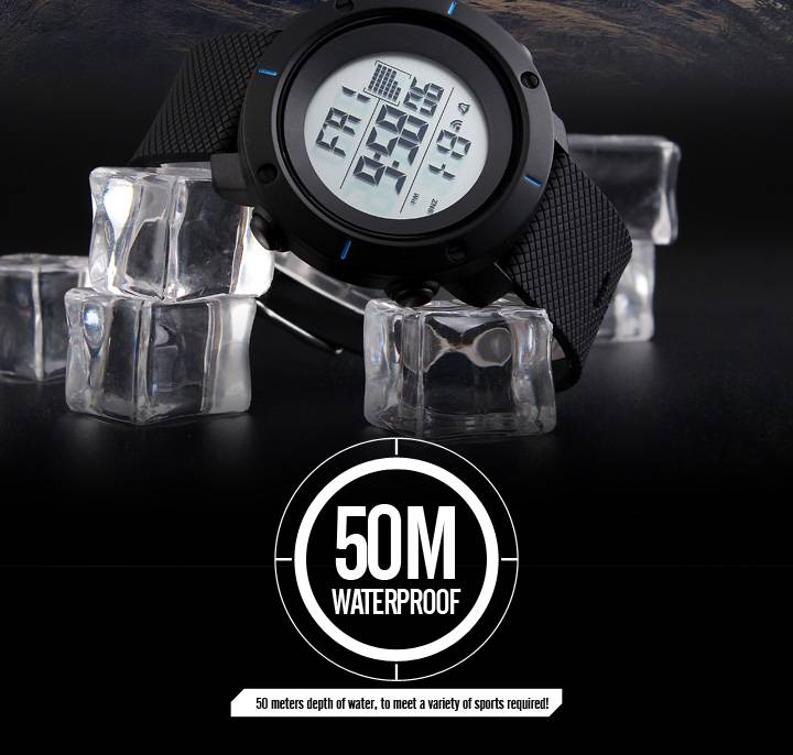 1213 Smartwatch: 50M Waterproof, Digital Display, Fitness Tracker Sports-ready Design Black Durable Strap_voghion.com