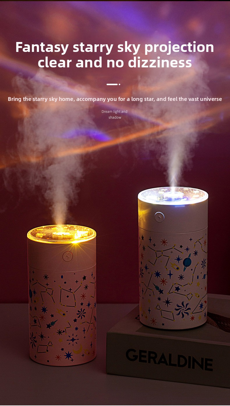Umidificatore a proiezione di stelle galattiche – Diffusore di aromaterapia alimentato tramite USB con 3 pellicole stellari intercambiabili, serbatoio da 250 ml e LED a 7 colori | Ultra silenzioso_voghion.com