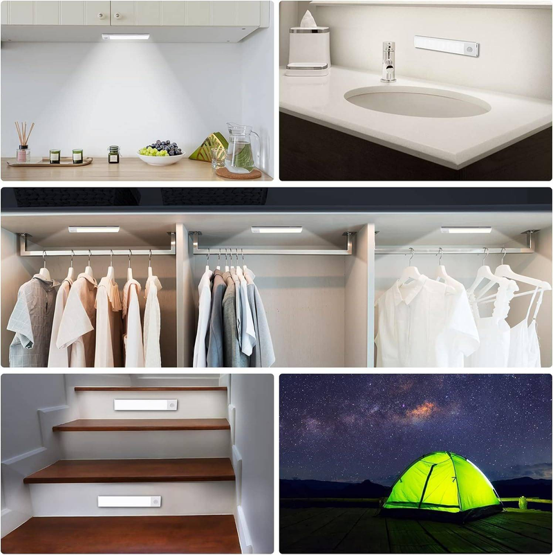 Ultra-Thin Motion Sensor LED Strip Lights With 3 Color Modes, USB Rechargeable Magnetic Cabinet Light For Wardrobe & Kitchen_voghion.com