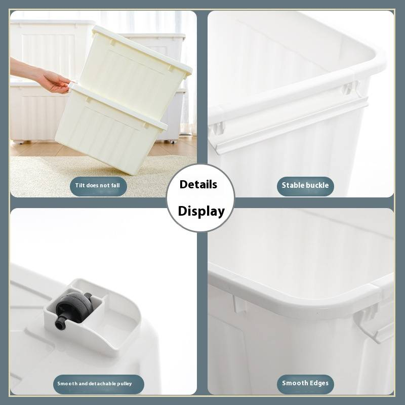Contenitore portaoggetti in plastica con ruote, contenitore trasparente da 42 litri per vestiti, giocattoli, casa e auto, contenitore multiuso dal design moderno._voghion.com