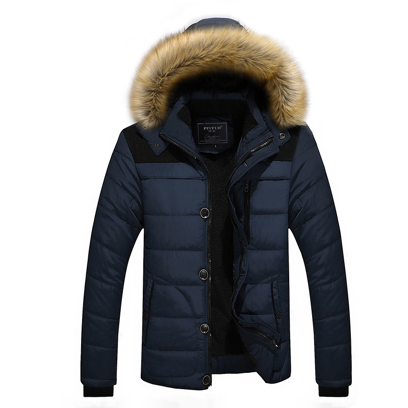 Erkekler İçin Kışlık Polar Astarlı Fermuarlı Kapüşonlu Ceket, Yan Cepli, Dar Kesim, Düz Renk, Gençler İçin Günlük Dış Giyim_voghion.com