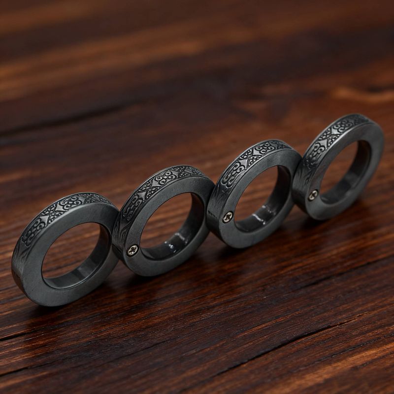 Zinc Alloy Multi-Finger Brass Knuckles Ring Multi-Finger Brass Knuckles 12*3.4*0.6 Cm Suitable For Self-Defense And Professional Fighting_voghion.com