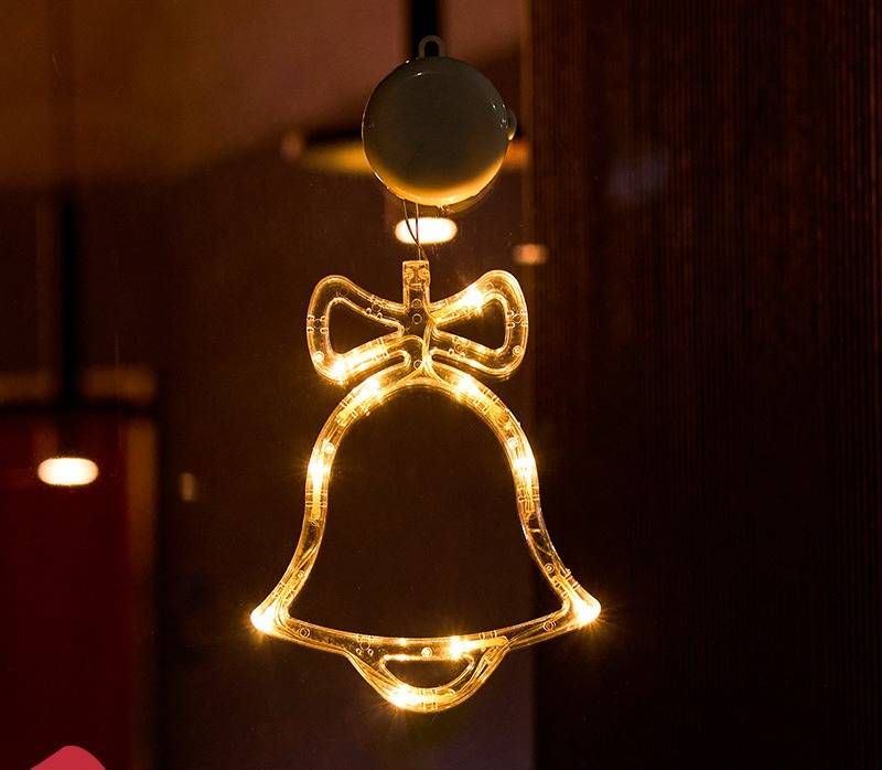 Decoraciones navideñas con luces LED: Papá Noel, campanas, copos de nieve, estrellas y más para decorar fiestas navideñas en casa._voghion.com