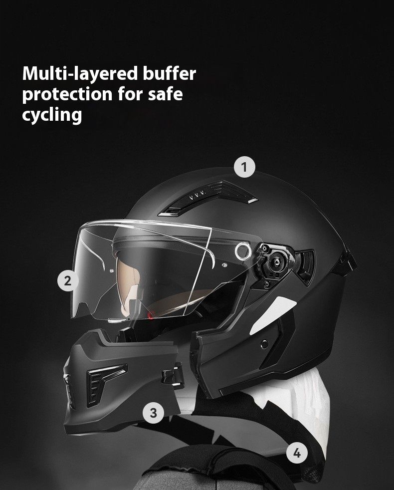 3C-Certified Full-Face Motorcycle Helmet – Dual Visor (Clear/Tinted/Chrome), ABS Shell, 8 Colorways & 4 Sizes For Urban Commuters_voghion.com
