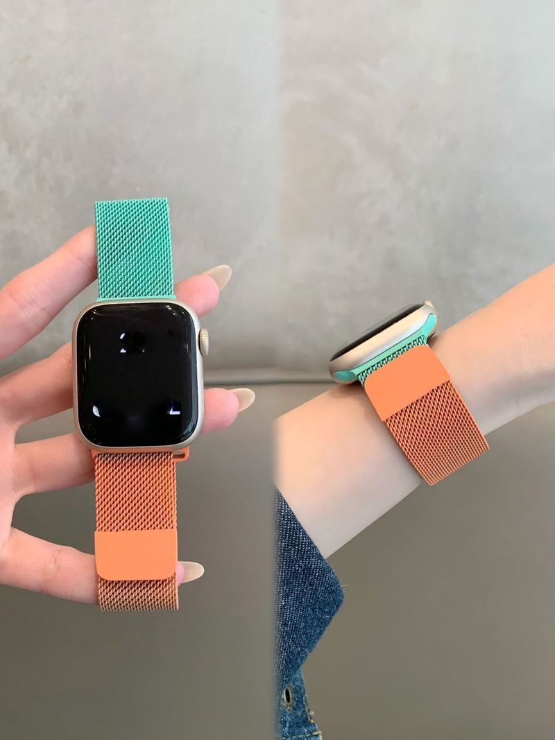 New Model With Apple Magnetic Strap S10. Summer Metal Steel Strap Milanese S8. Breathable For Both Men And Women._voghion.com