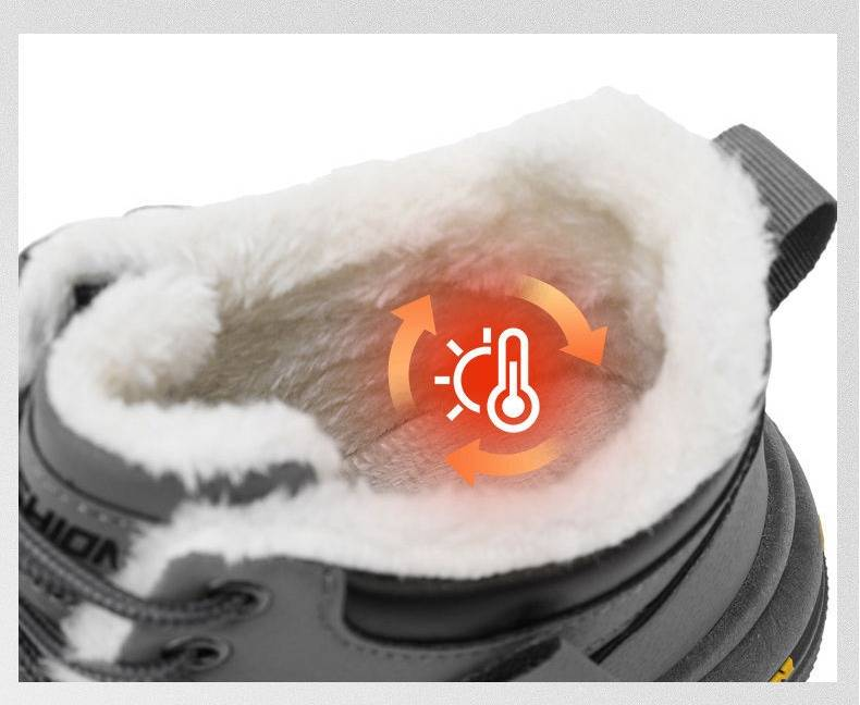 Herren-Winterstiefel mit dickem Fleecefutter, rutschfester Gummisohle, warm und langlebig für Outdoor-Wanderungen, tägliches Tragen, Schneestiefel, Outdoor-Baumwollschuhe_voghion.com