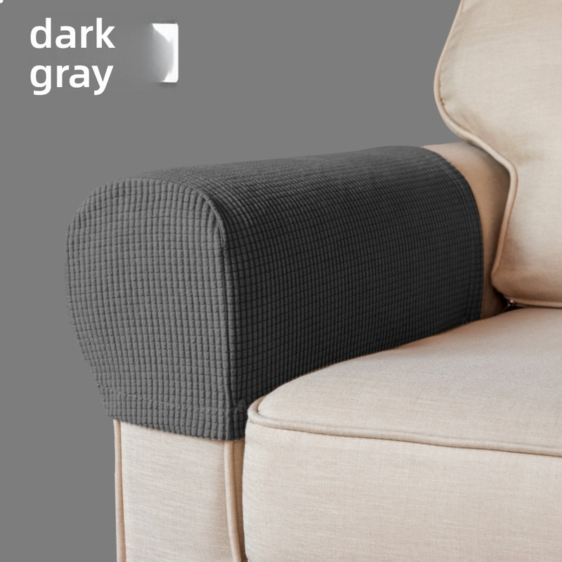 Copribraccioli per divani elasticizzati - Protezione antiscivolo spessa per divani, sedie e poltrone reclinabili, tessuto in pile morbido a quadri, vestibilità universale_voghion.com