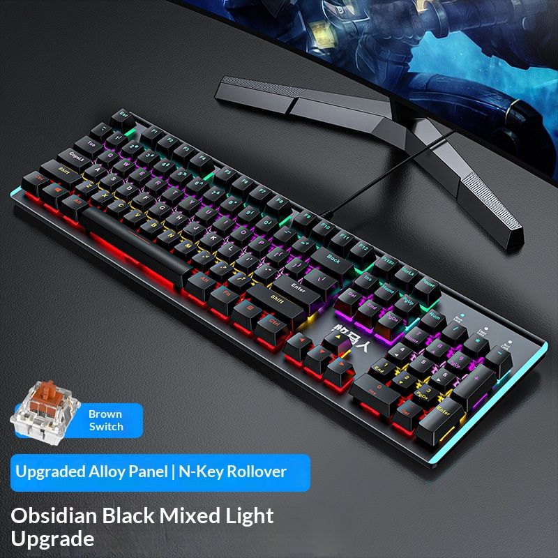 Tastiera da gioco meccanica EWEADN K100 - Tastiera cablata con retroilluminazione RGB, anti-ghosting completo e opzioni di commutazione multiple_voghion.com