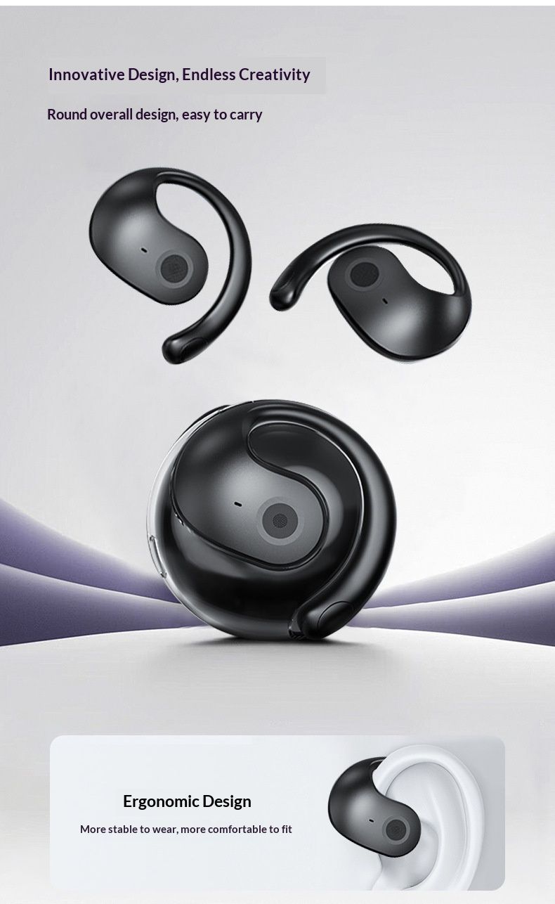 NeoGear Nowa mała kulka kokosowa AI Inteligentny wielokrajowy tłumacz Bluetooth Zaczep na ucho Długa żywotność baterii OWS Bezprzewodowy_voghion.com