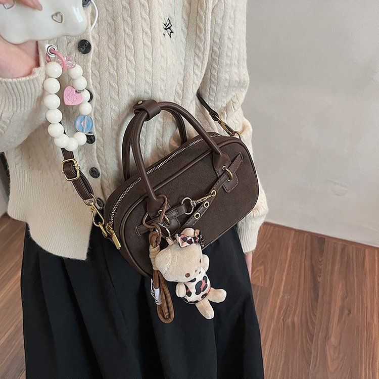 Pull down with detailed pictures, stitching, shoulder bag zipper, 2024 summer PU Boston_voghion.com