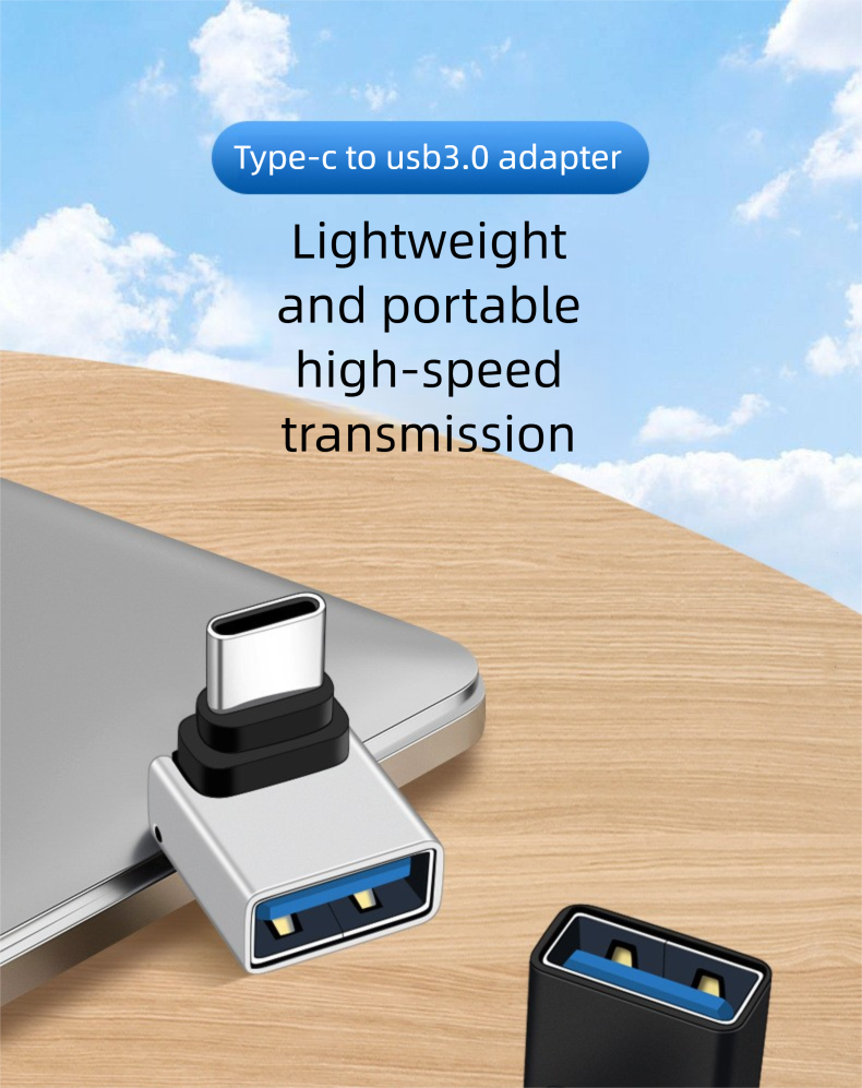 OTG 3.0 Female To Type-C USB Right Angle Adapter For Mobile Phones And Laptops_voghion.com
